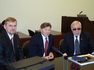 Gunars Kirsons in Moscow (in the middle).